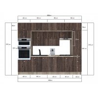 Bucatarie ZONE B 300 FRONT PAL K002 / decor 7648